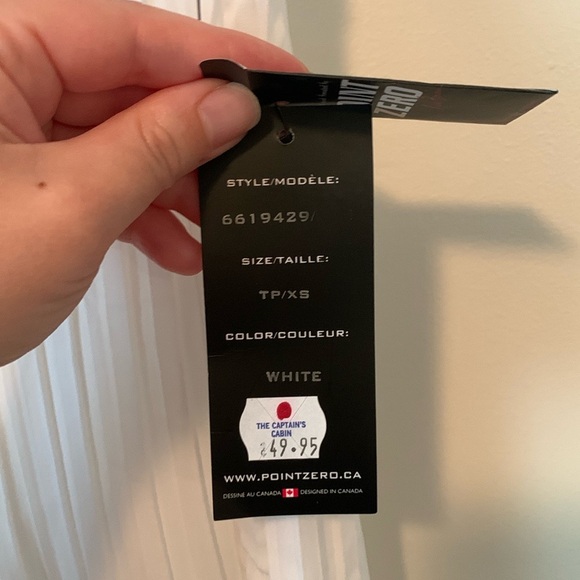 New Point Zero Sleeveless Button Up Collared Pleated White Top Size XS - Picture 7 of 8